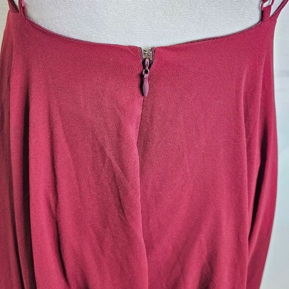 Lulus Mythical Kind of Love Wine Red Halter Chiffon Maxi Dress Size Small - Picture 14 of 16